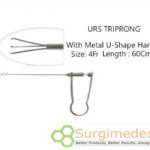 URS Triprong Forceps 4Fr., Length: 60Cms with metal U shape handle REUSABLE